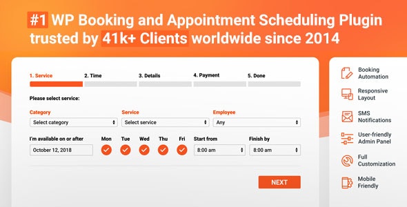 Bookly PRO – Appointment Booking WordPress Plugin